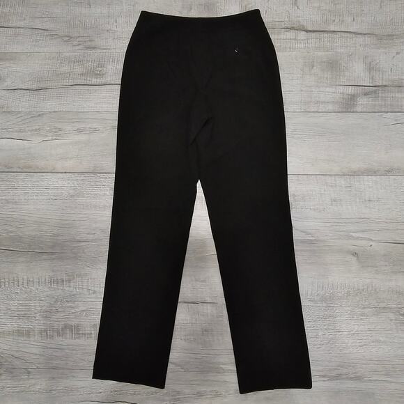 Talbots Black Straight Leg Stretch Trouser Pants Womens 4 High Rise Flat Front - Picture 8 of 8